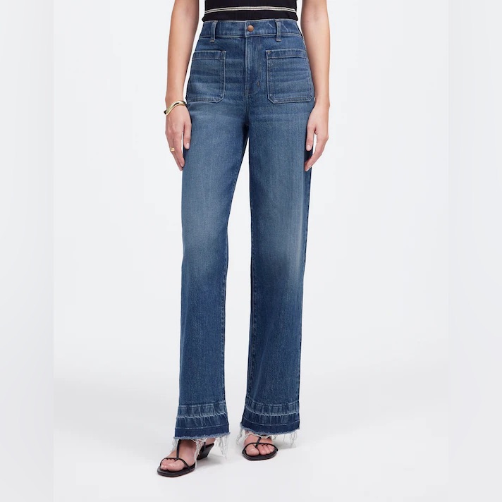 Madewell Nwt The Petite Emmett Wide-Leg Jean: Let Down Hem Edition Size 25p